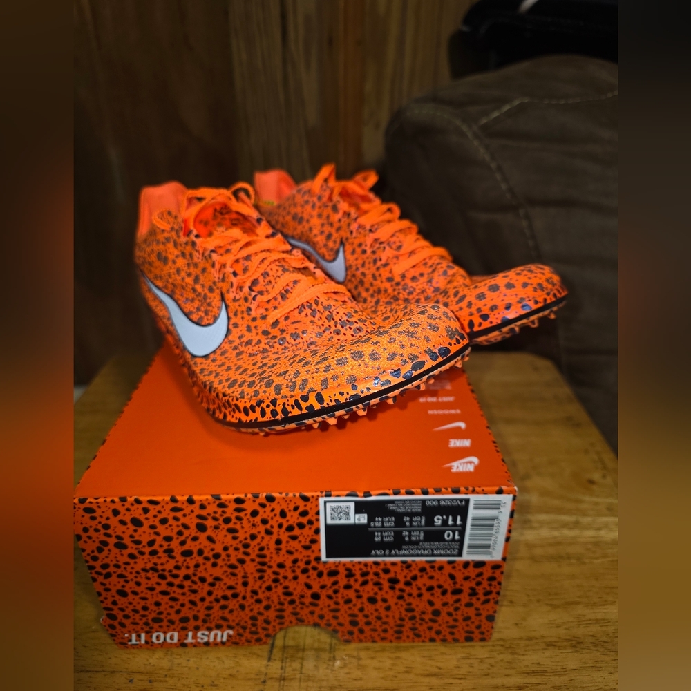 Mens  Nike ZoomX Dragonfly 2 Olympics Track Spikes Safari Orange NWOB